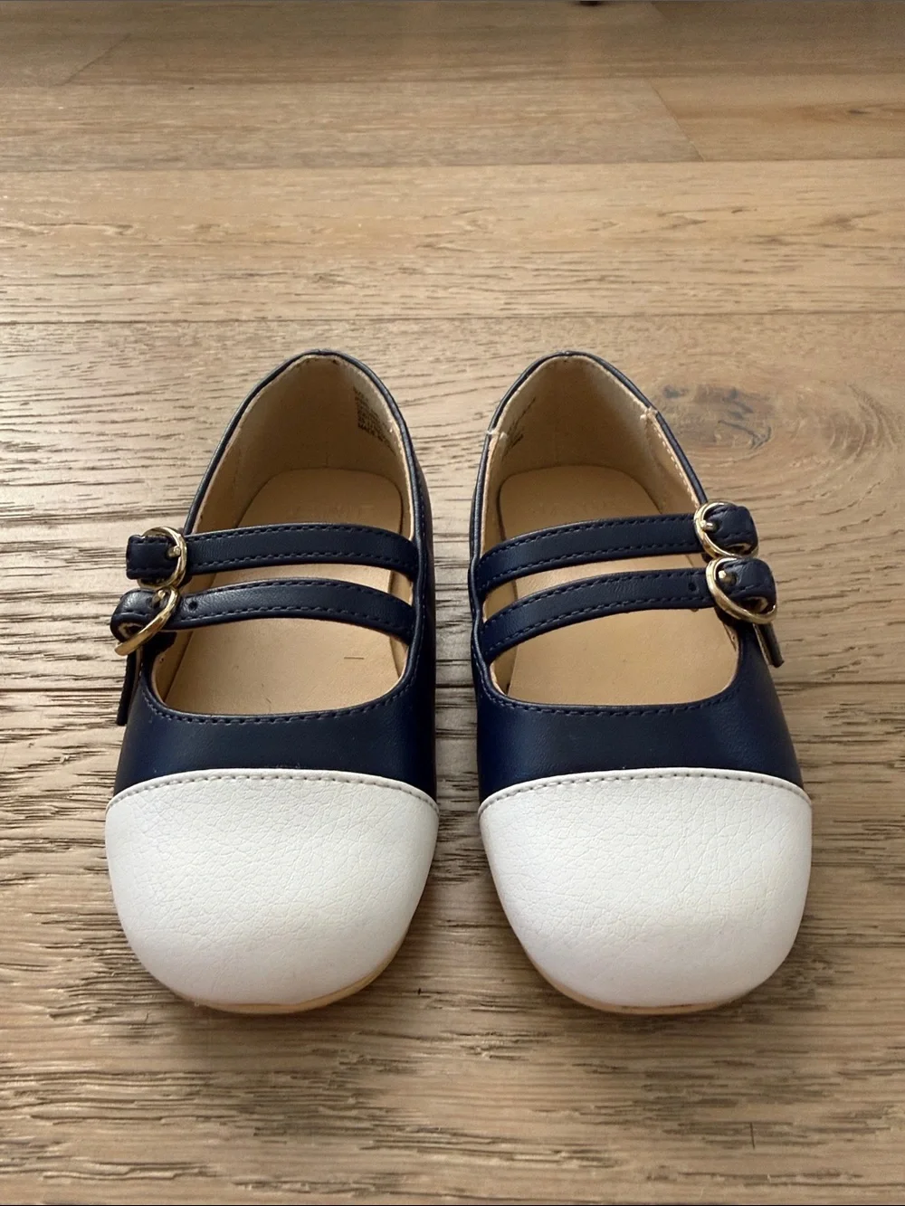 Janie and Jack Classic Navy and White Mary Jane Flats Toddler size 6